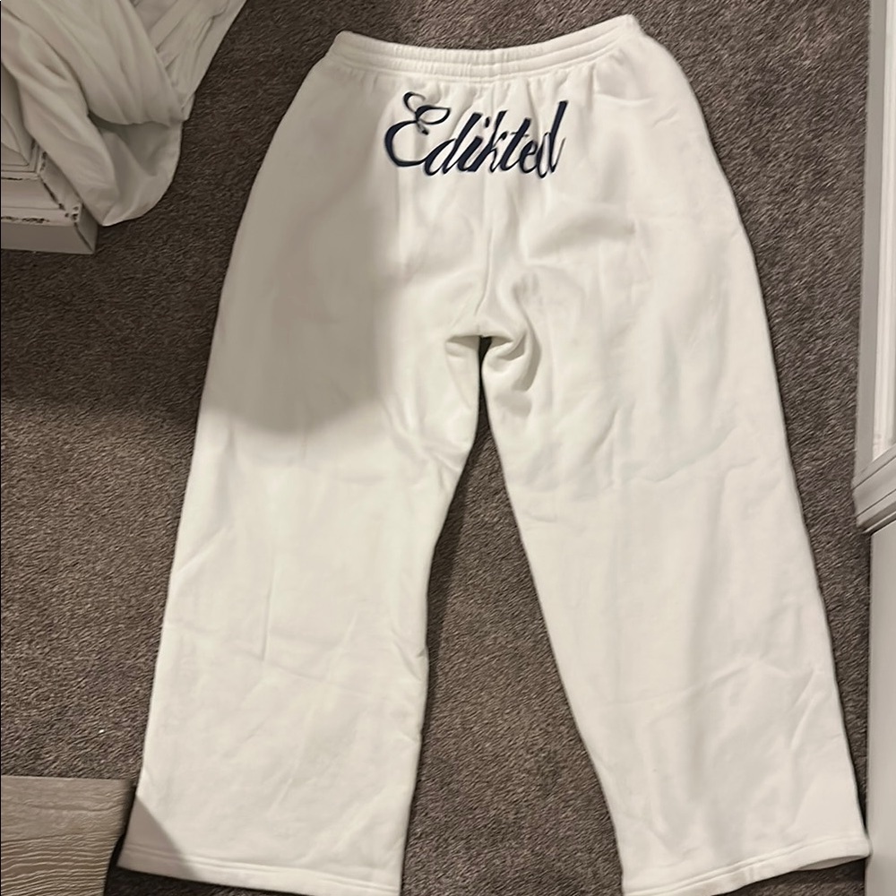 edikted White Wide-Leg Pants